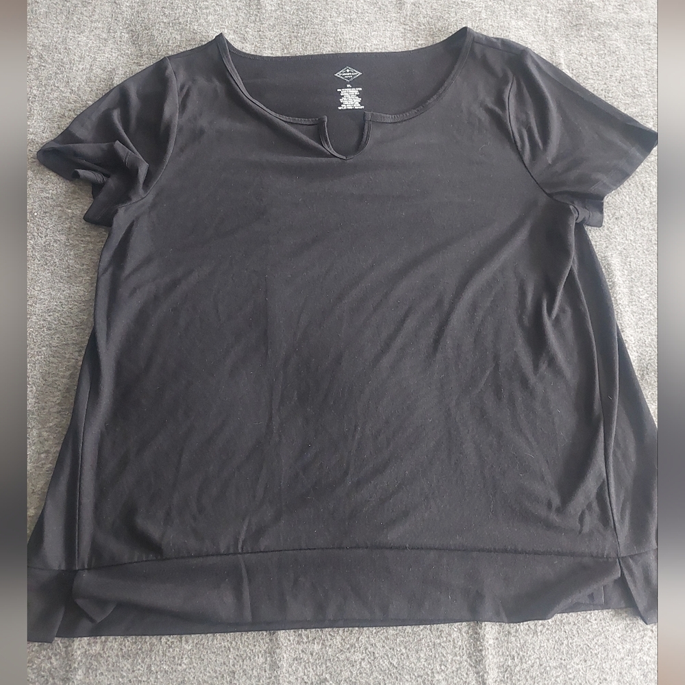 St John's Bay Notch collar tee‎ XL Black